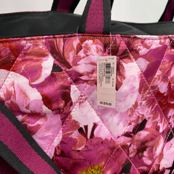 PINK Victoria's Secret Pink Floral Tote Bag | Large Size, Zip Closure - Picture 7 of 8